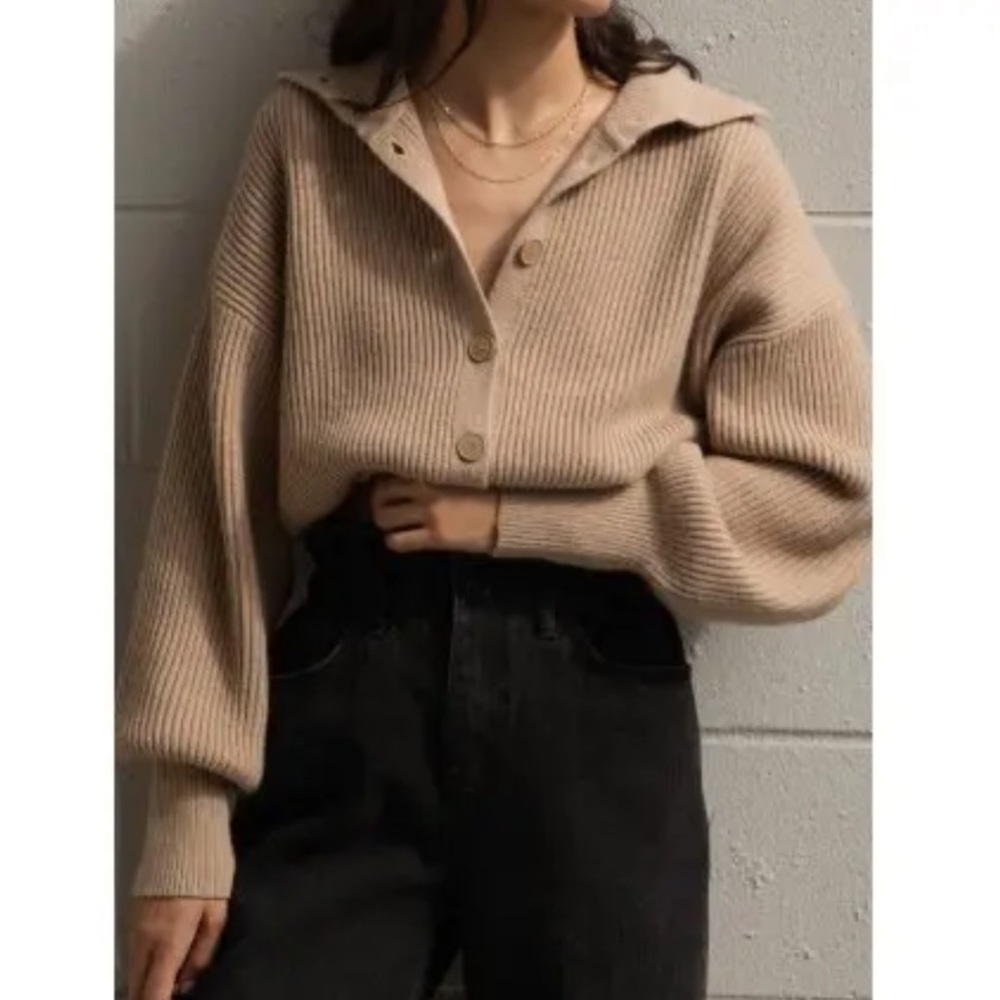 Oak + Fort tan cardigan